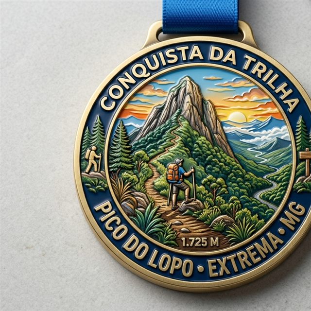 Medalha do Pico do Lopo em MDF